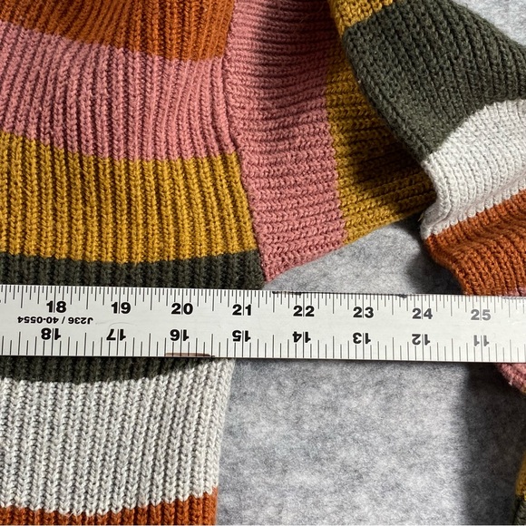 Madewell Womens Multicolor Striped Long Sleeve 2 Front Pocket Sweater Size M - Picture 8 of 9